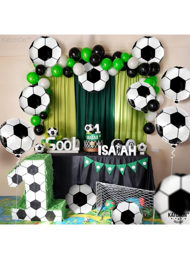 KATCHON Soccer Balloons -18 Inch Balloons pack of 10 | Soccer Birthday Party Decorations , Sports Themed Party Decorations | soccer decorations For Party With Black And White balloons - Image 4